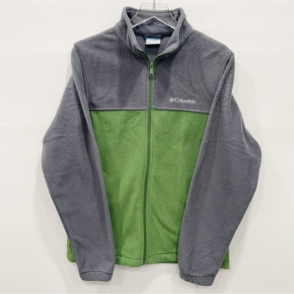 Columbia Men’s Steens Mountain Full Zip Fleece Jacket Grey Green Small - Picture 1 of 8